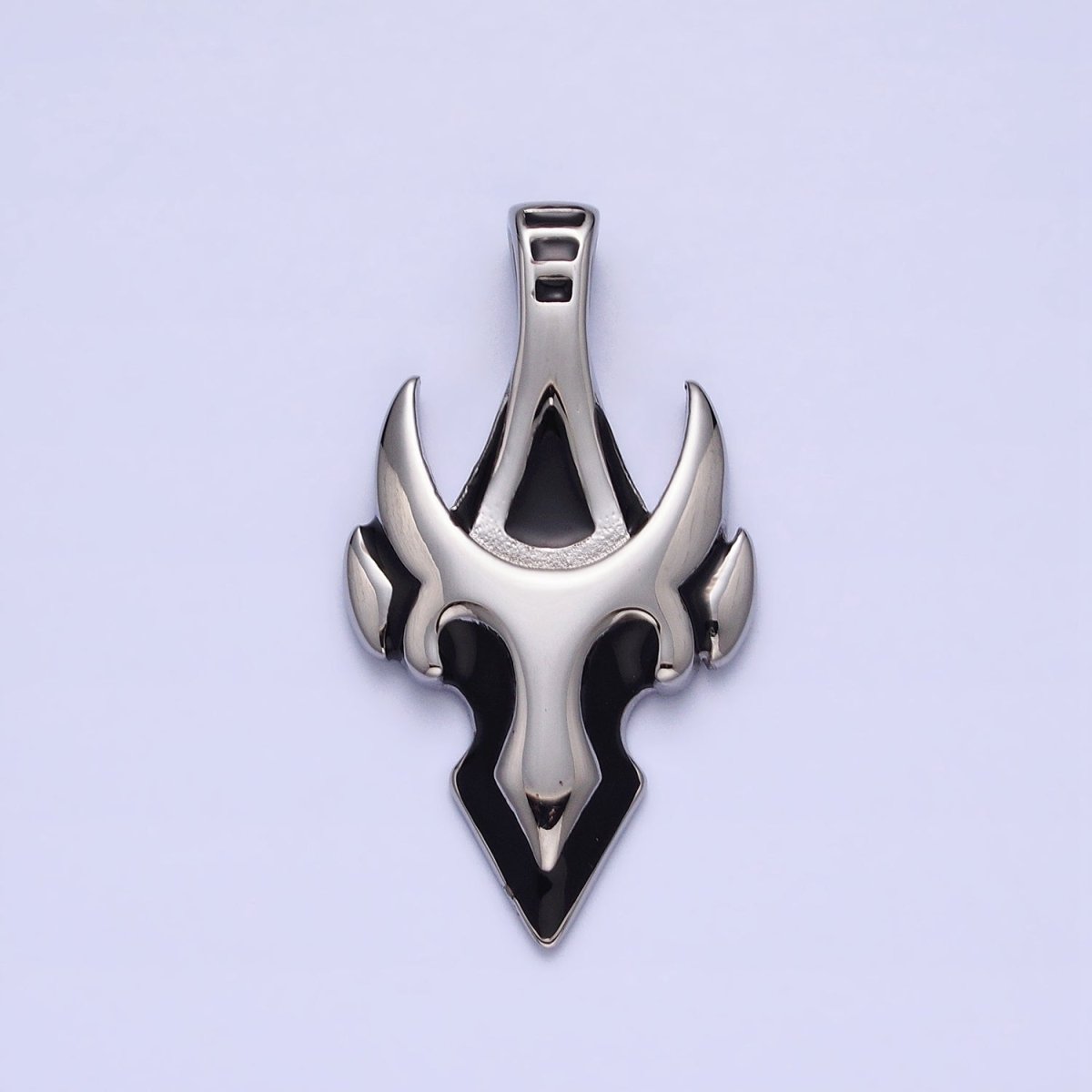 Viking Mask Pendant Stainless Steel Mask Charm for Men Jewelry J-742 - DLUXCA