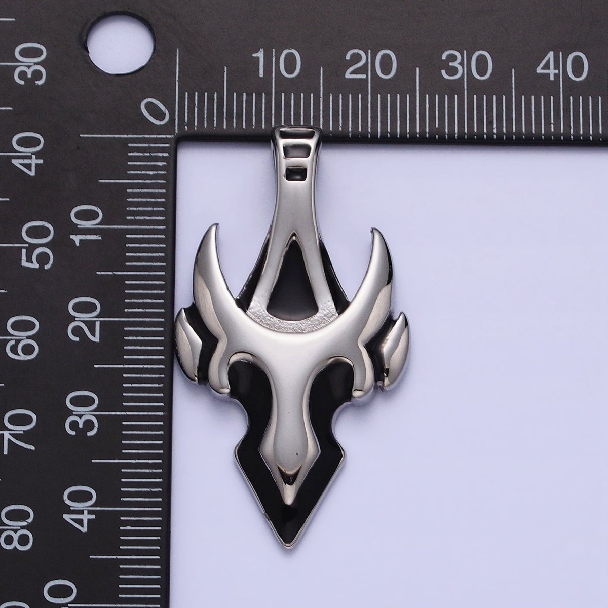 Viking Mask Pendant Stainless Steel Mask Charm for Men Jewelry J-742 - DLUXCA