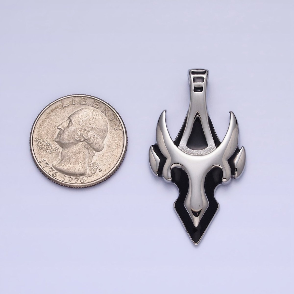 Viking Mask Pendant Stainless Steel Mask Charm for Men Jewelry J-742 - DLUXCA