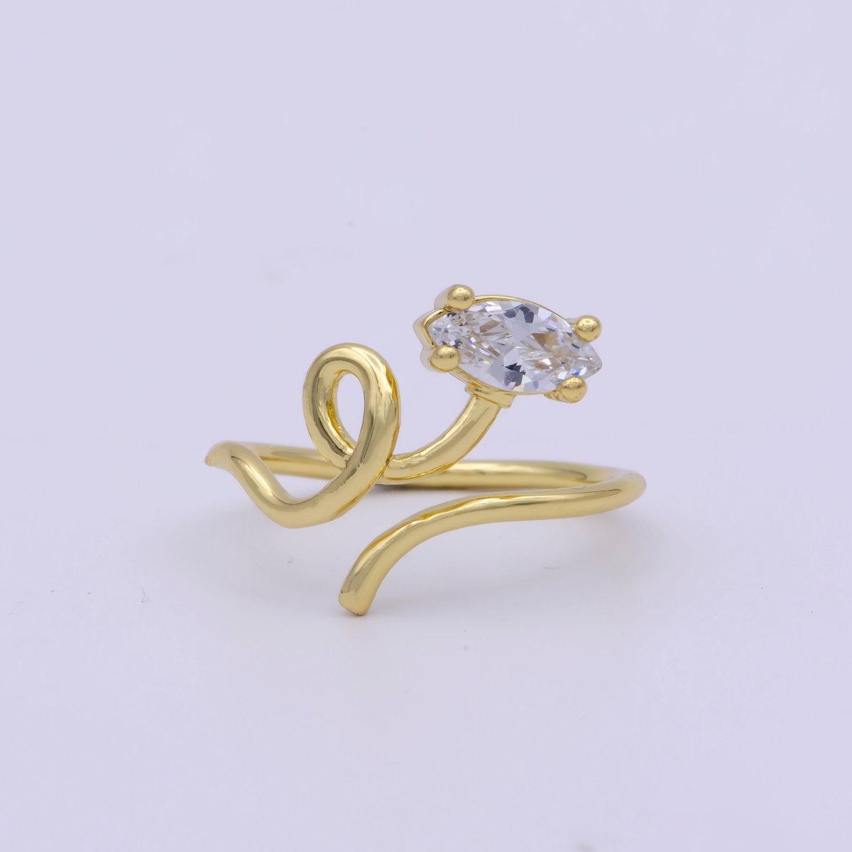 Vine Snake Shape Jewelry Rings Slim Gold Filled jewelry Party ring Gift idea U-149 - DLUXCA