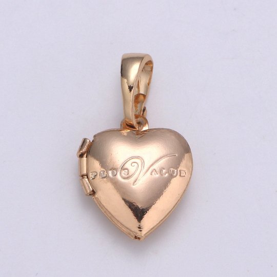 Vintage French heart locket, Rose Gold Filled heart pendant, lovely heart locket Necklace love locket Jewelry making supply H-126 - DLUXCA