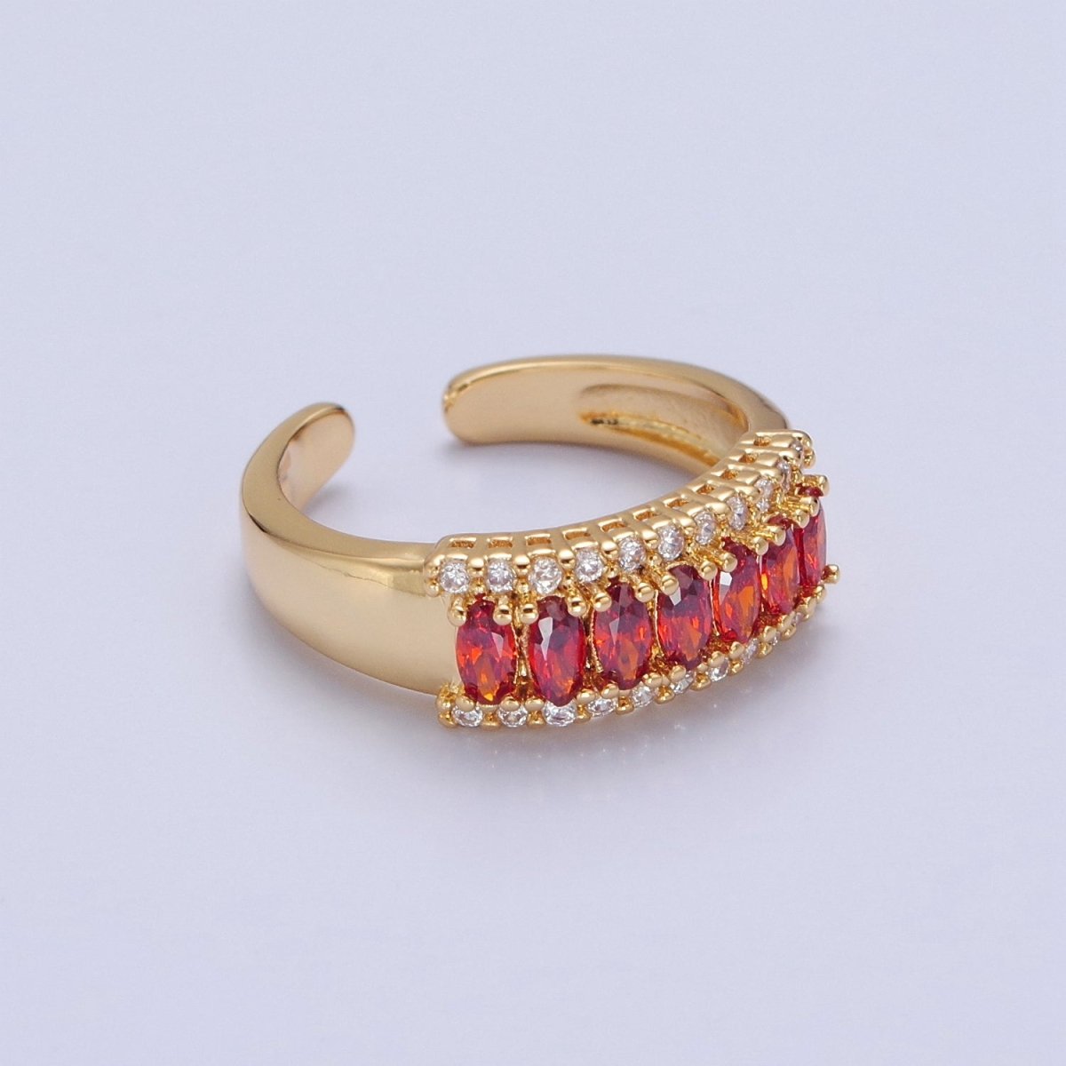 Vintage Red Cz Ring Antique Gold Ring O-2175 - DLUXCA