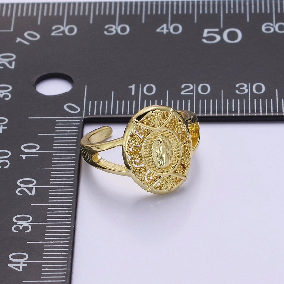 Virgin de Guadalupe Adjustable ring, Our lady of Guadalupe ring Virgin Mary Signet Ring O-2166 - DLUXCA