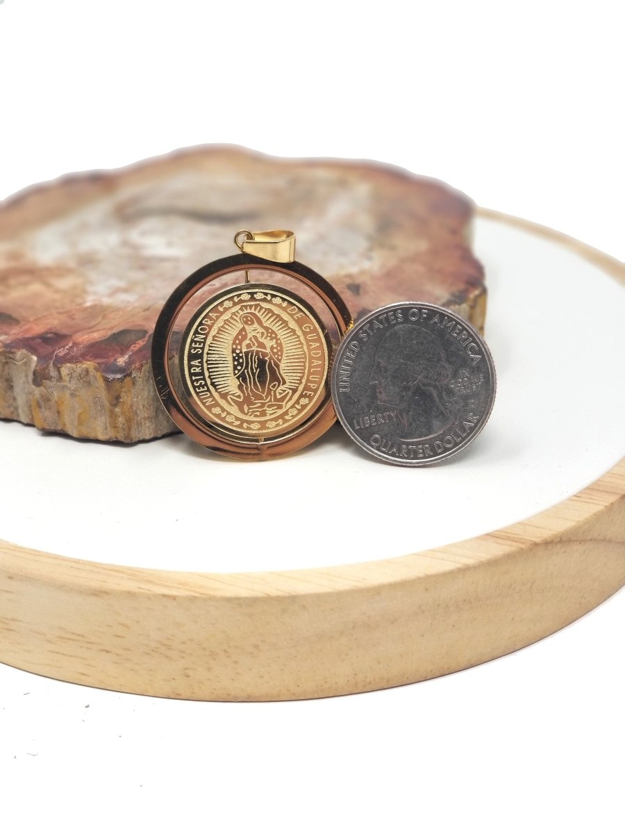 Virgin Mary Charm Our Lady of Guadalupe Pendant, Religious Pendant, Pendant Necklace, Catholic jewelry, Religious Jewelry, Spiritual Jewelry J-633 - DLUXCA