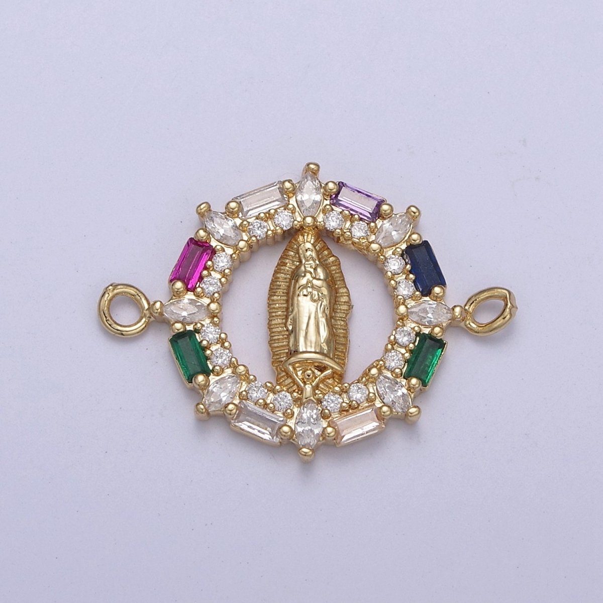 Virgin of Guadalupe Virgin Mary Charm Connector for bracelet, religious jewelry supply F-172 - DLUXCA
