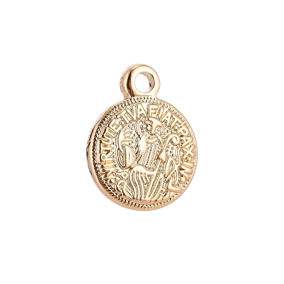Virtute Tua Fiat Pax in (May there be peace in your strength) Pendant Charm Gold Filled C-007 C-298 - DLUXCA