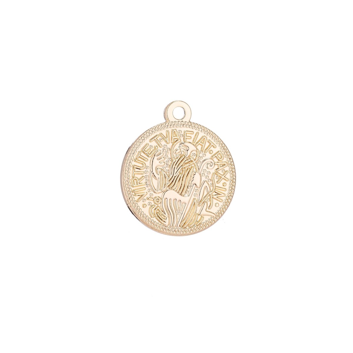 Virtute Tua Fiat Pax in (May there be peace in your strength) Pendant Charm Gold Filled C-007 C-298 - DLUXCA