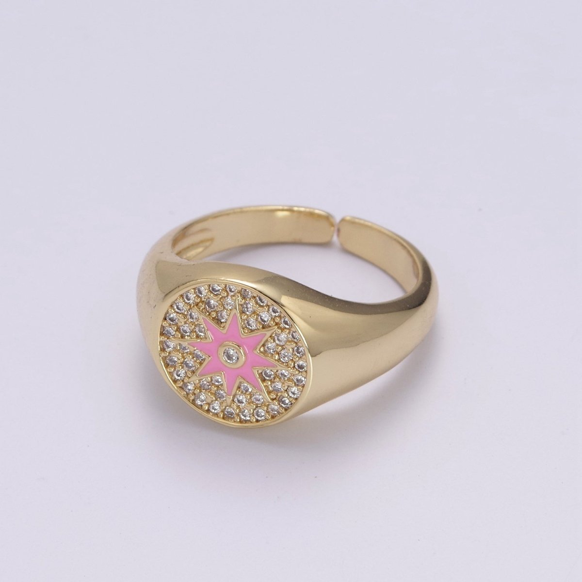 Wanderlust Signet Ring • Star CZ Ring • North Star Ring • Celestial Jewelry • Best Friend Gift • Graduation Gift U-181 ~ U-184 - DLUXCA