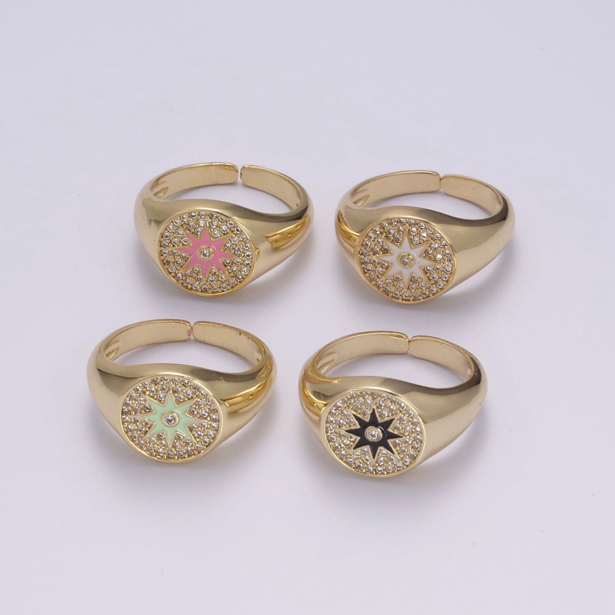 Wanderlust Signet Ring • Star CZ Ring • North Star Ring • Celestial Jewelry • Best Friend Gift • Graduation Gift U-181 ~ U-184 - DLUXCA