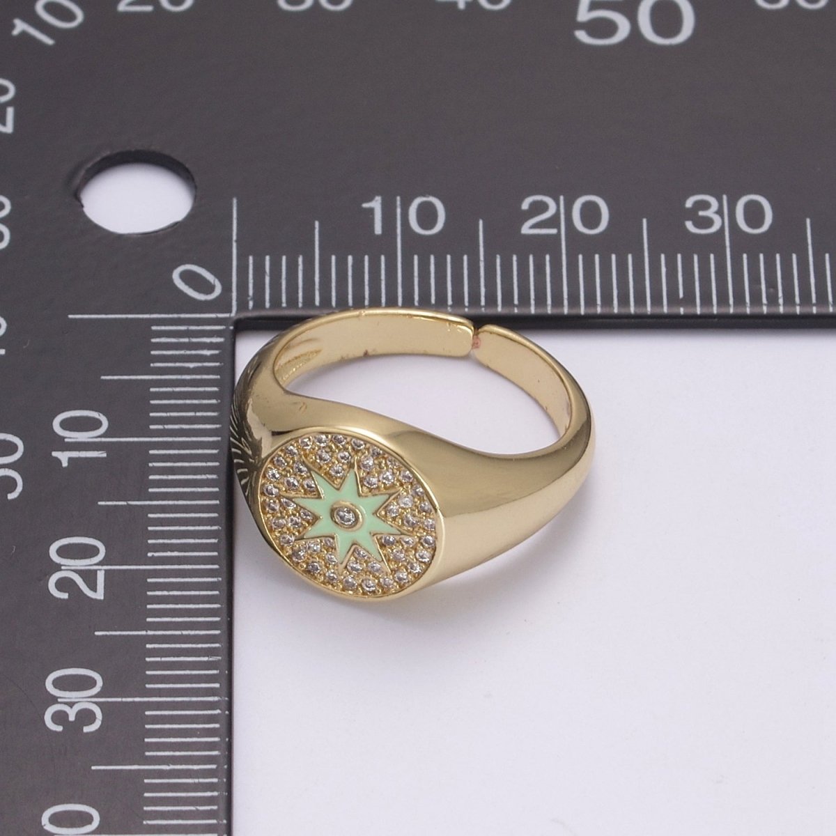 Wanderlust Signet Ring • Star CZ Ring • North Star Ring • Celestial Jewelry • Best Friend Gift • Graduation Gift U-181 ~ U-184 - DLUXCA