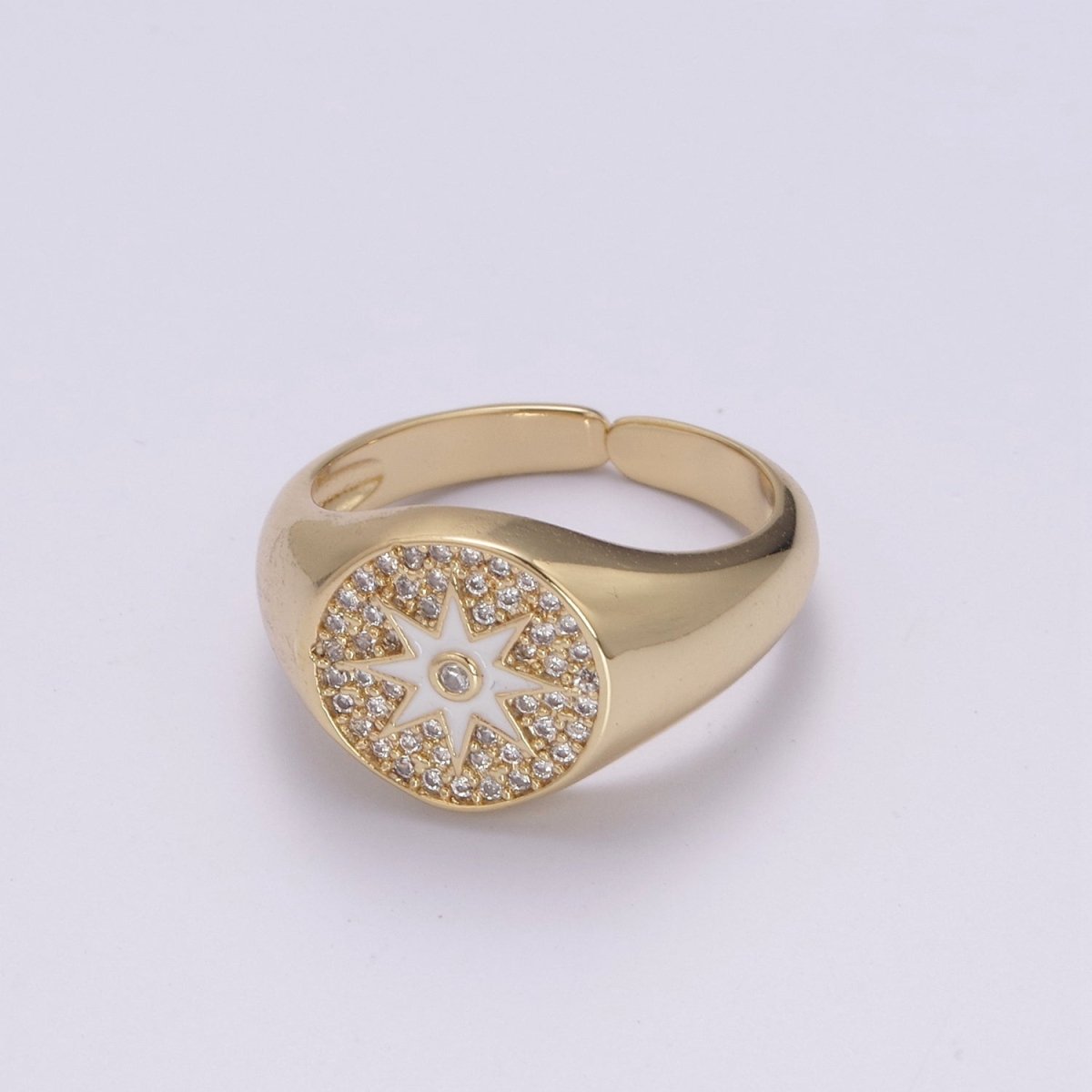 Wanderlust Signet Ring • Star CZ Ring • North Star Ring • Celestial Jewelry • Best Friend Gift • Graduation Gift U-181 ~ U-184 - DLUXCA