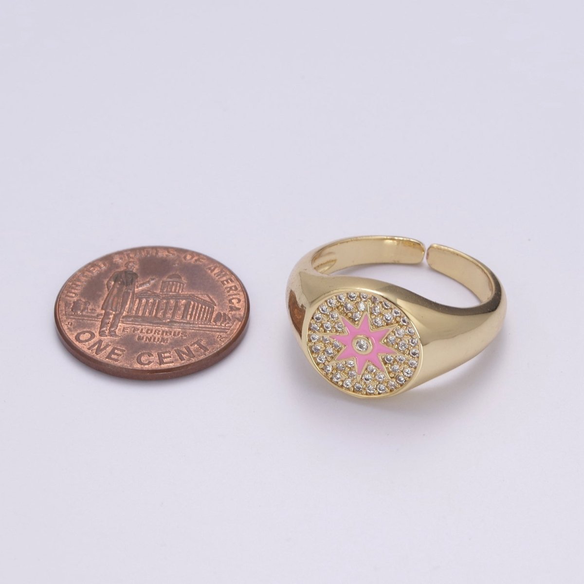 Wanderlust Signet Ring • Star CZ Ring • North Star Ring • Celestial Jewelry • Best Friend Gift • Graduation Gift U-181 ~ U-184 - DLUXCA