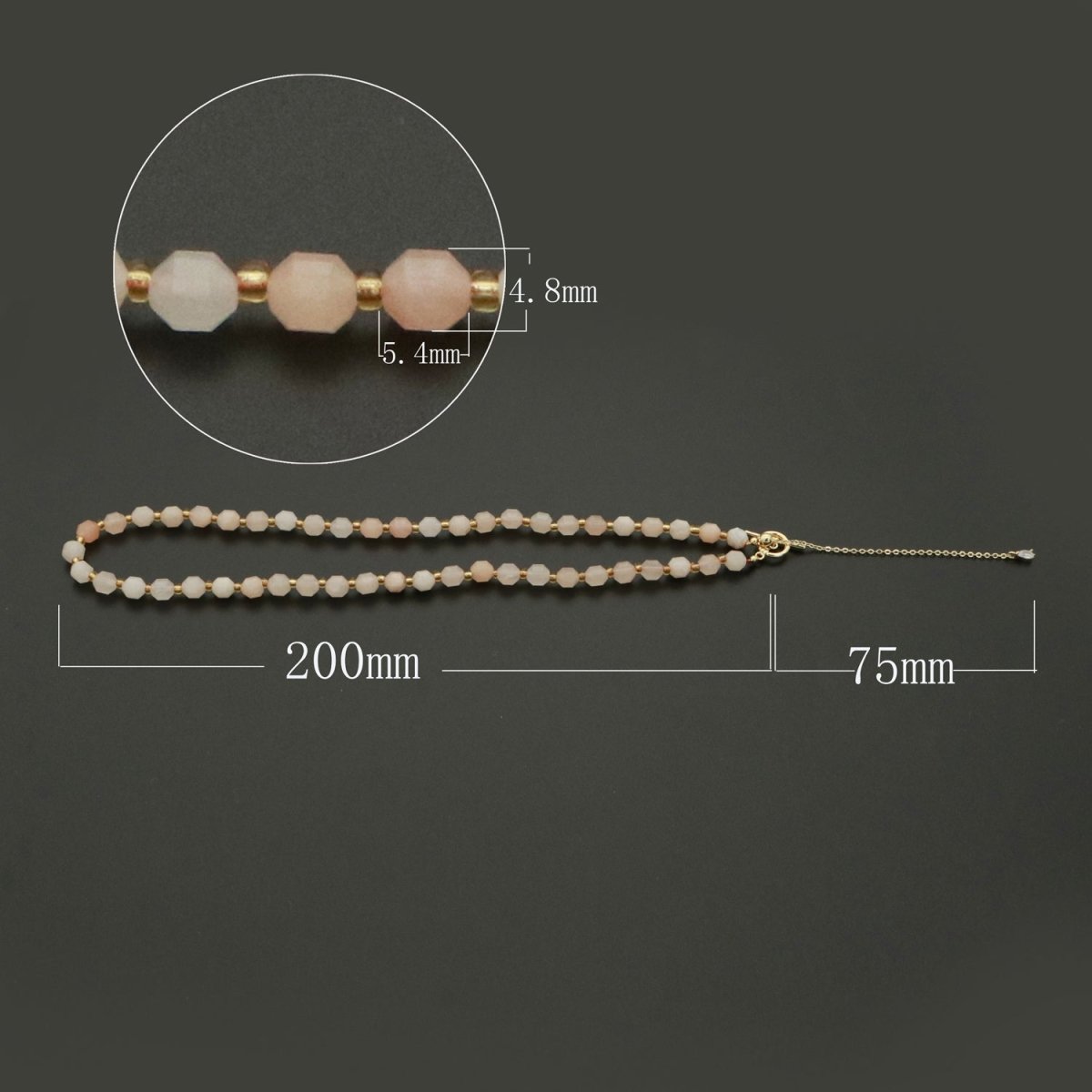 White Agate Bead Necklace 5.6mm Beads Mini Agate Bead Necklace 16.5" necklace with Toggle Clasp | WA-247 Clearance Pricing - DLUXCA