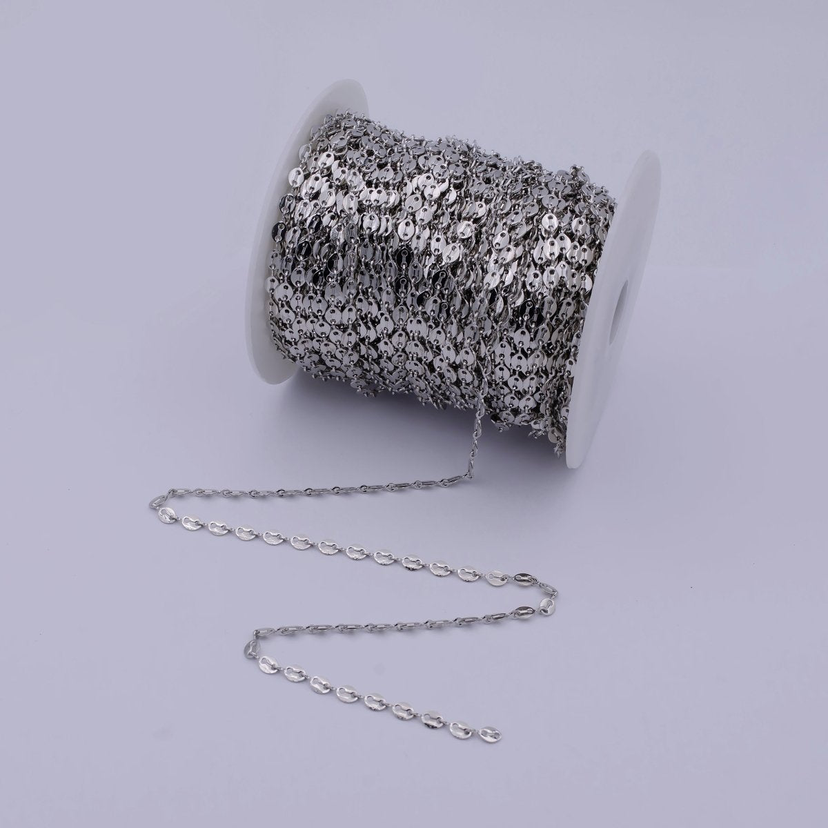 White and 24K Gold Filled Mariner Chain, 4mm Width, Silver Unfinished Wholesale Chain For Jewelry Necklace Bracelet Anklet Making | ROLL-591, ROLL-592 - DLUXCA