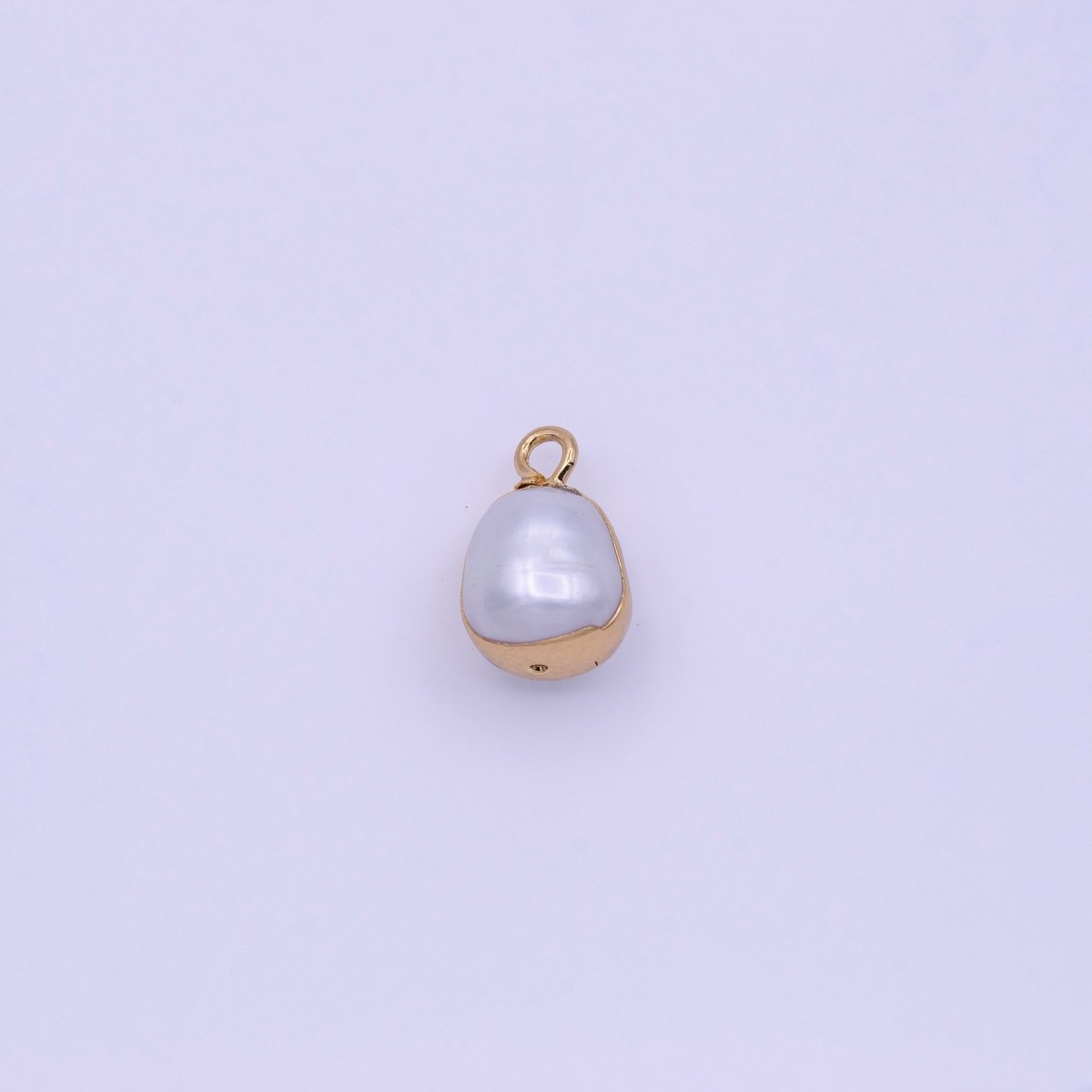 White Freshwater Pearl Teardrop Gold Coated Add-On Charm | P-1851 - DLUXCA