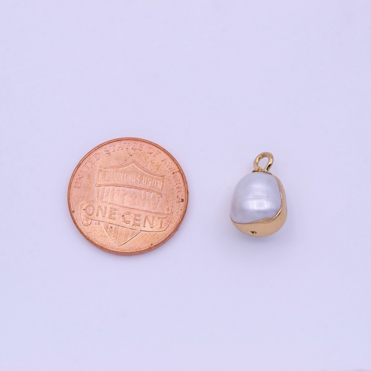 White Freshwater Pearl Teardrop Gold Coated Add-On Charm | P-1851 - DLUXCA