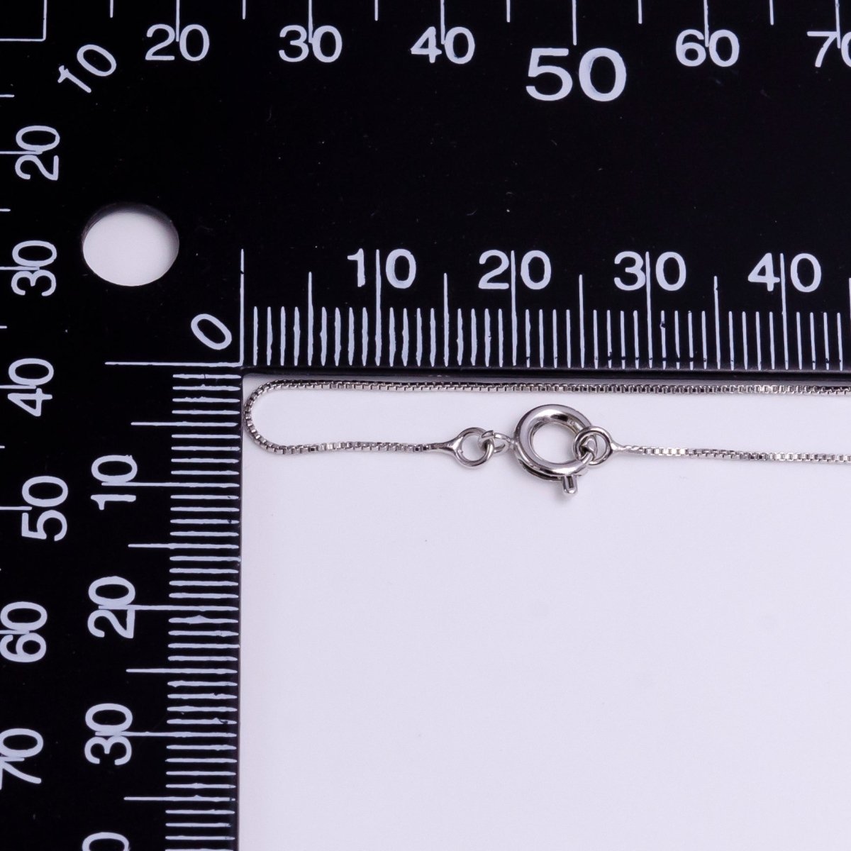 White Gold Filled 0.5mm Dainty Box Chain 17.5 Inch Chain Necklace | WA-1908 Clearance Pricing - DLUXCA