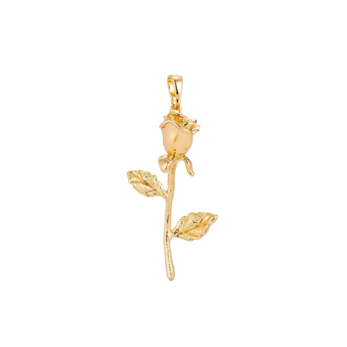 White Gold Filled / 24K Yellow Gold Fill Rose Gold Flower Charm Floral, Belle Layered Necklace Pendant Bails for Jewelry Making H-653 I-126 - DLUXCA