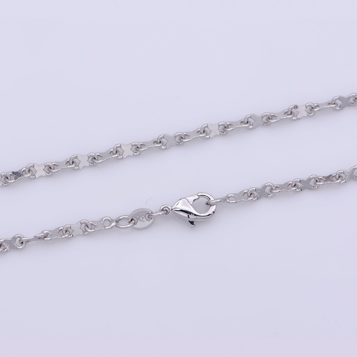 White Gold Filled 2.5mm Figure 8 Infinity Silver 20 Inch Layering Chain Necklace | WA-238 Clearance Pricing - DLUXCA