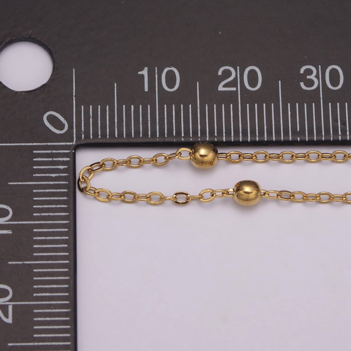 White Gold Filled 3.3mm Satellite Bead Rolo 18 Inch Layering Chain Necklace w. Extender | WA-433 Clearance Pricing - DLUXCA