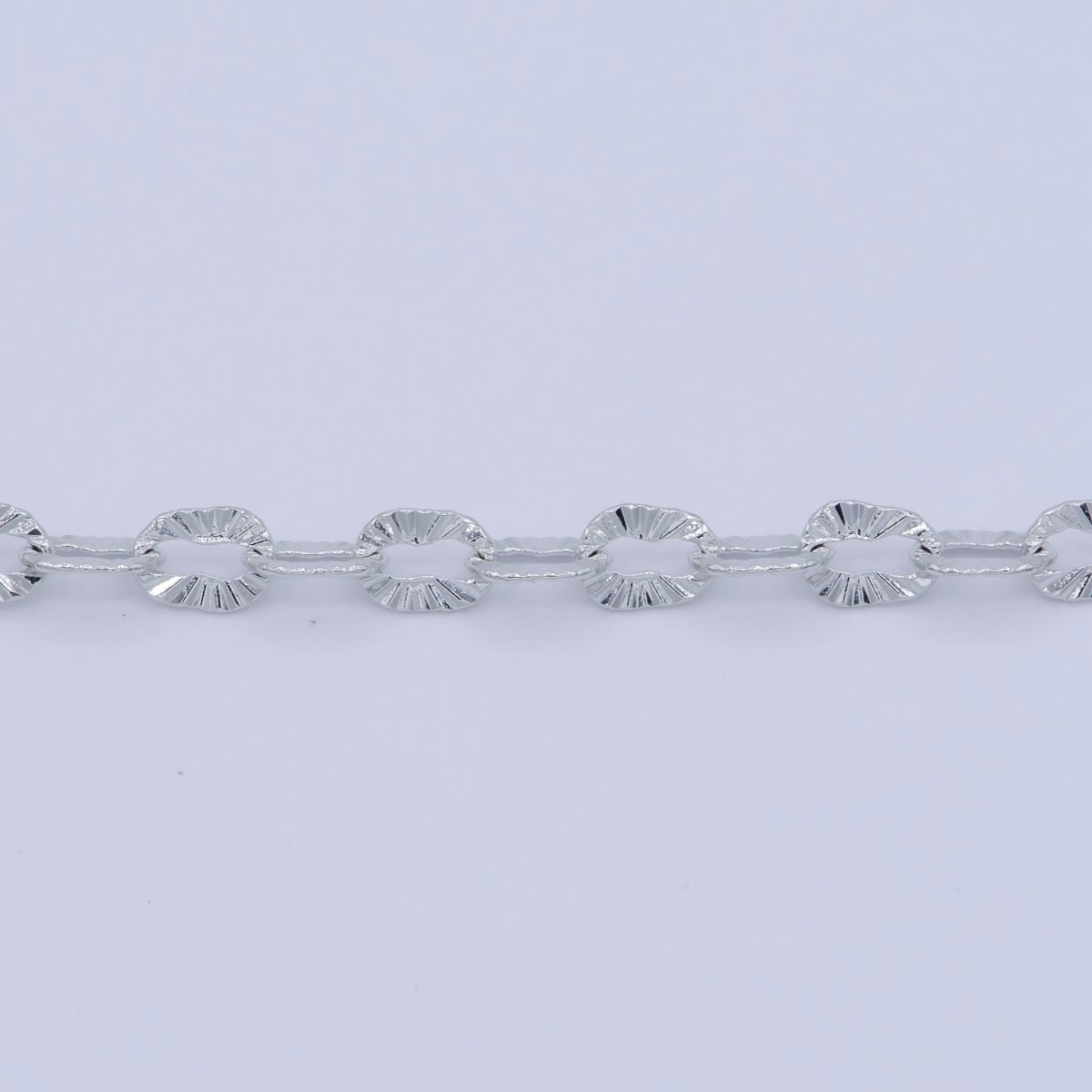 White Gold Filled 3mm Sunburst Cable Unique Everyday Layering 18 Inch Chain Silver Necklace | WA-202 Clearance Pricing - DLUXCA