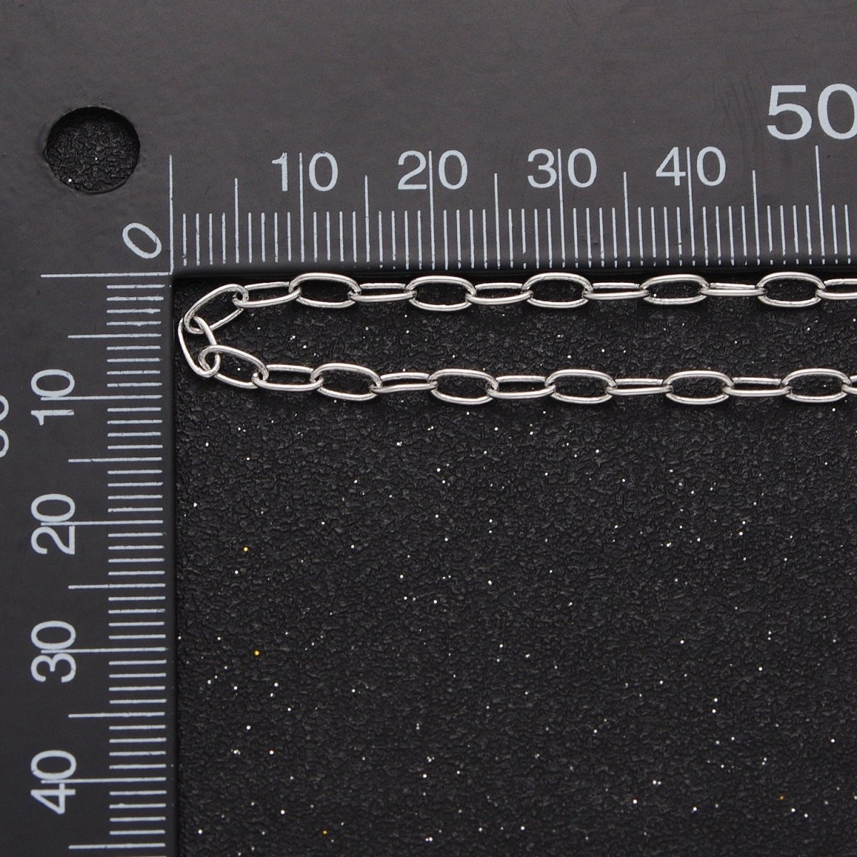 White Gold Filled 5.5mmx3mm Paperclip Silver Bulk Unfinished Chain For DIY Jewelry Making | ROLL-854 Clearance Pricing - DLUXCA