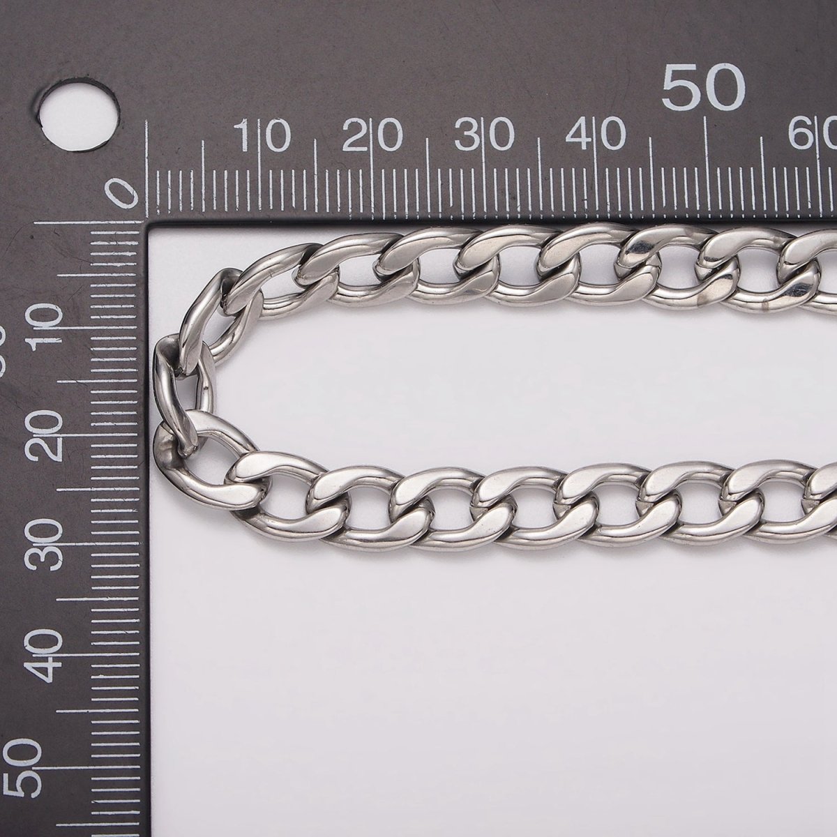 White Gold Filled 7.5mm Cuban Concave Flat Curb Unfinished Chain For Jewelry Making | ROLL-1489 - DLUXCA