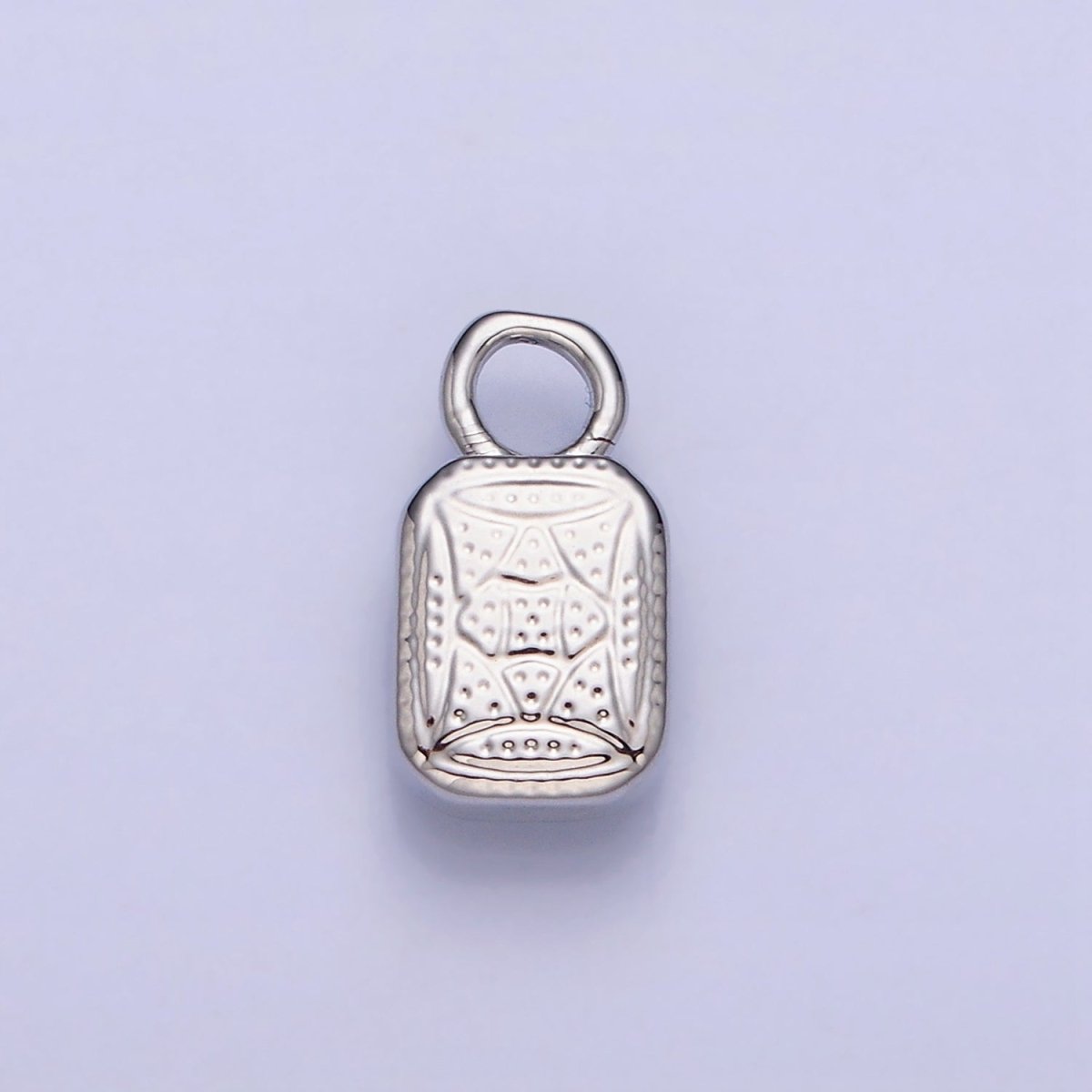 White Gold Filled Baguette Multifaceted Natural Gemstone Personalized Add-On Silver Charm | AC1400 - AC1410 - DLUXCA