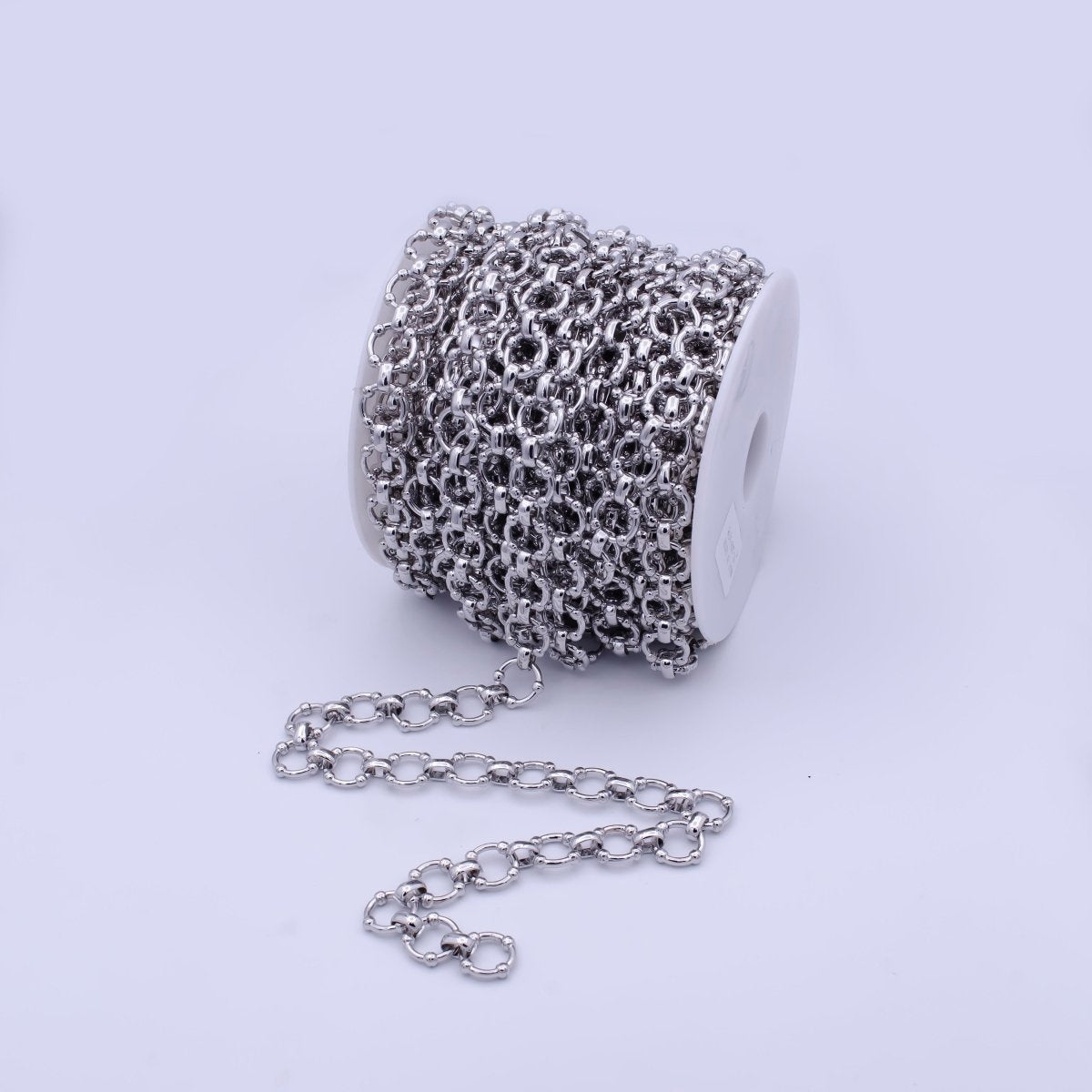 White Gold Filled Chunky Silver Cable Chain for Statement Jewelry Layer Necklace Chain by Yard | ROLL-802 Clearance Pricing - DLUXCA