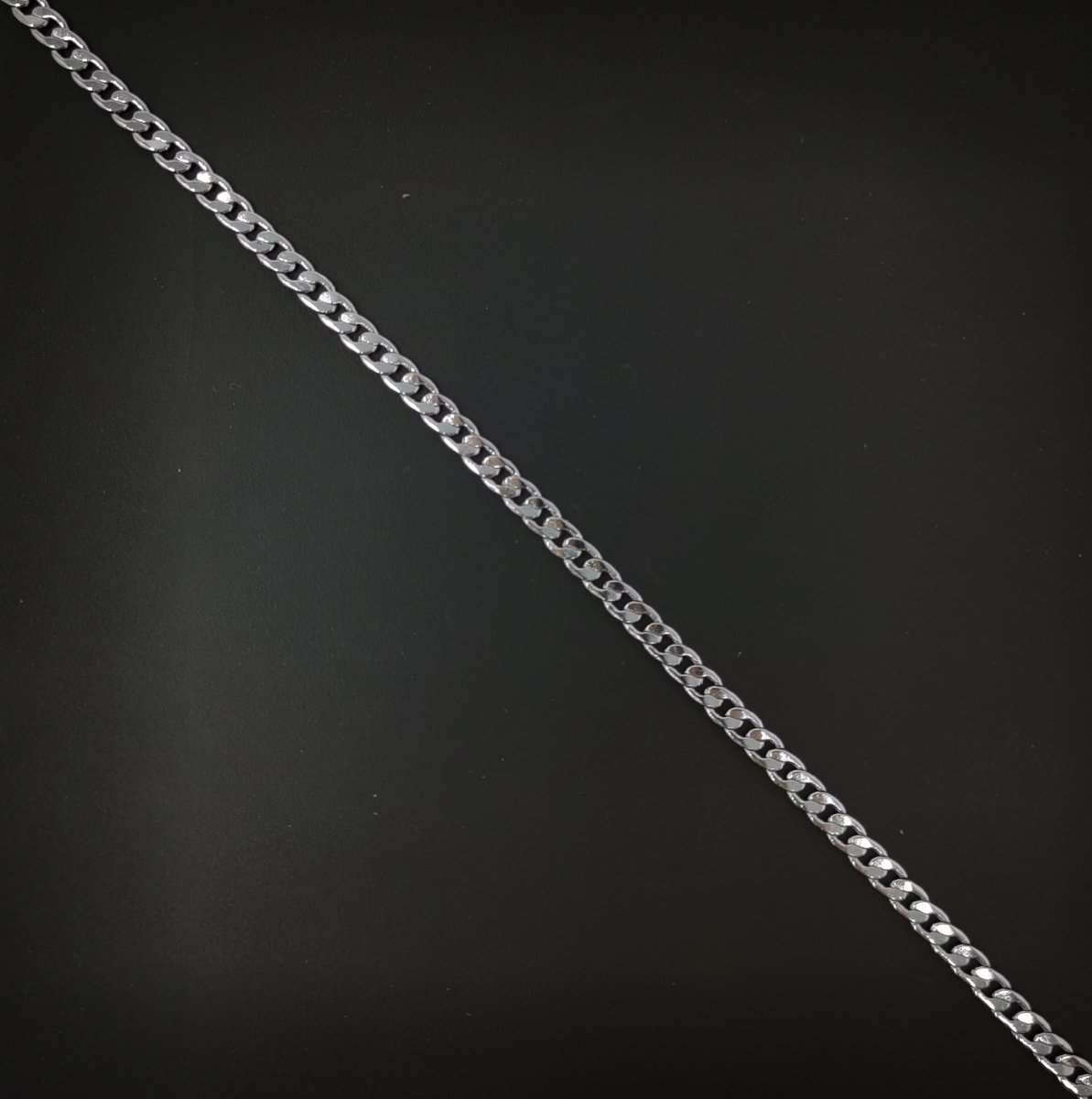White Gold Filled Curb Chain Necklace, 19.7 Inch Curb Finished Chain For Jewelry Making, 3.5mm Curb Necklace w/ Lobster Clasps | CN-964 Clearance Pricing - DLUXCA