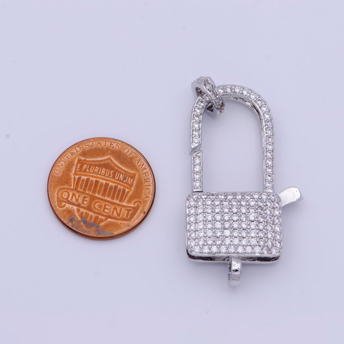 White Gold Filled Micro Paved Cubic Zirconia Closure Lobster Clasps Findings L-910 L-911 - DLUXCA