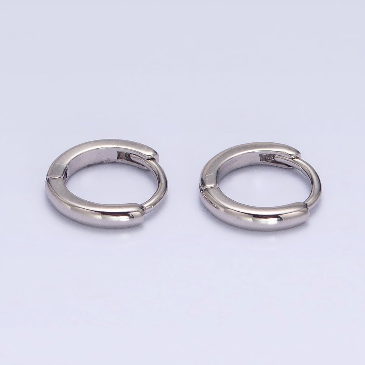 White Gold Filled Mini Thin 11mm Cartilage Huggie Earrings | AD1416 - DLUXCA