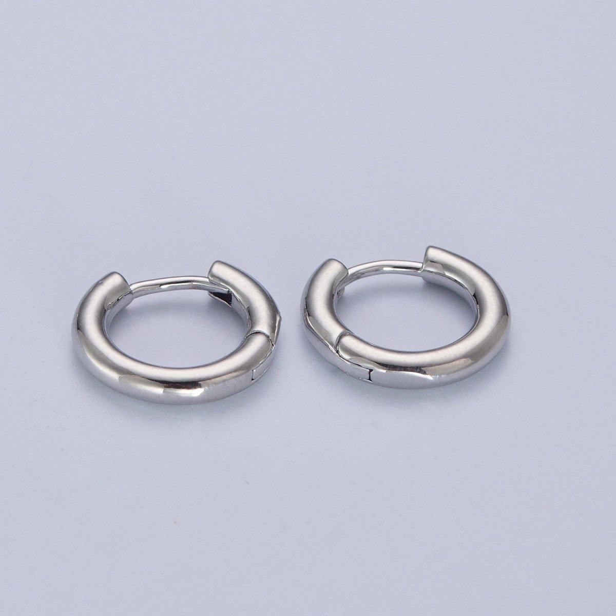 White Gold Filled Minimalist Silver Huggie Hoop Earrings P-327 P-328 P-329 P-330 P-331 - DLUXCA