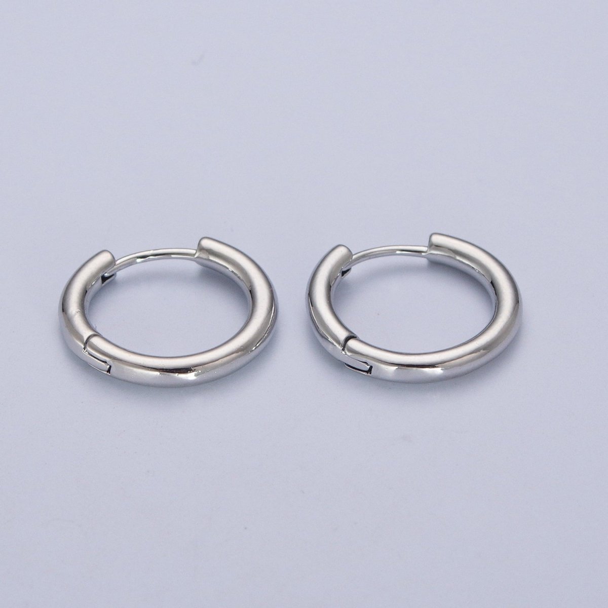 White Gold Filled Minimalist Silver Huggie Hoop Earrings P-327 P-328 P-329 P-330 P-331 - DLUXCA