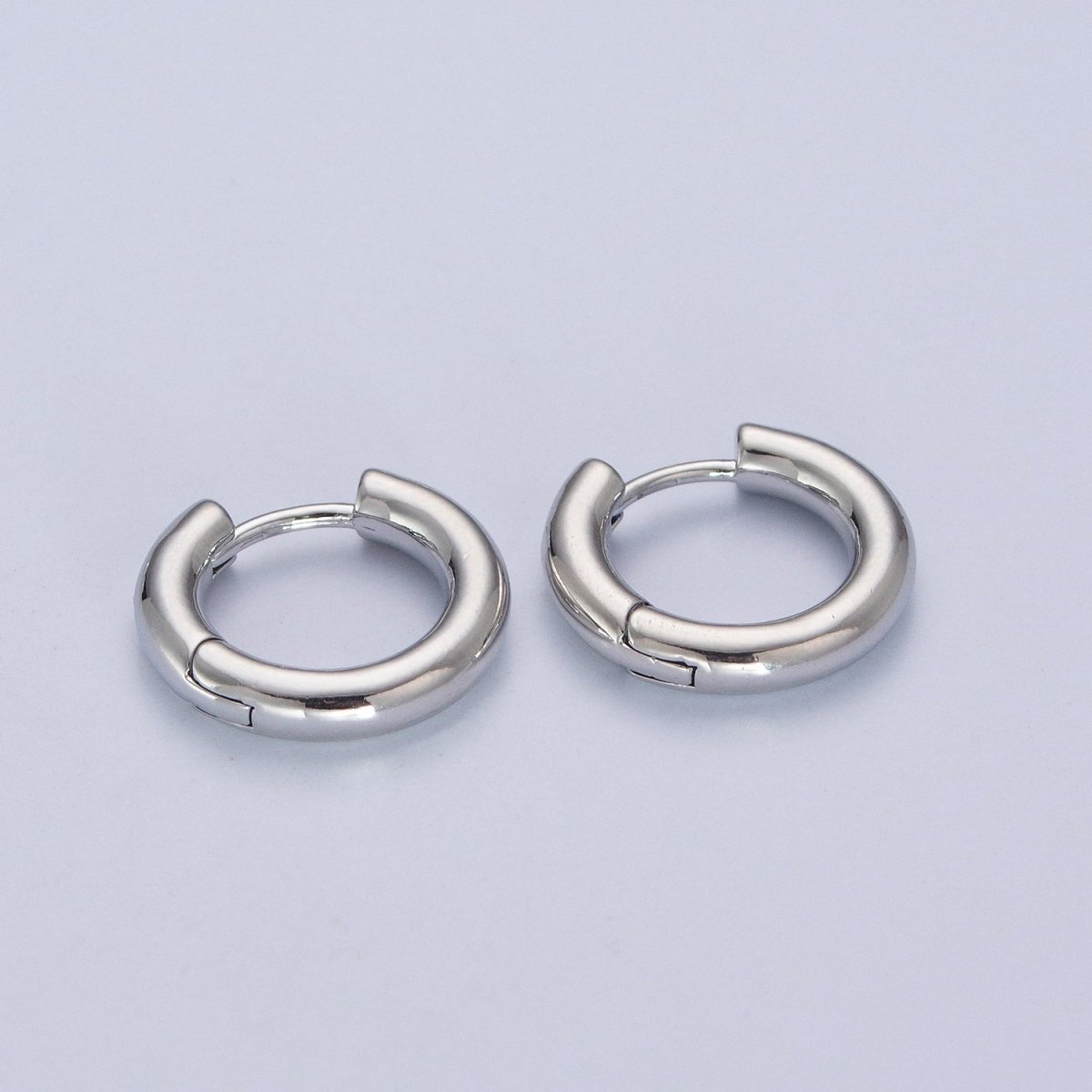 White Gold Filled Minimalist Silver Huggie Hoop Earrings P-327 P-328 P-329 P-330 P-331 - DLUXCA