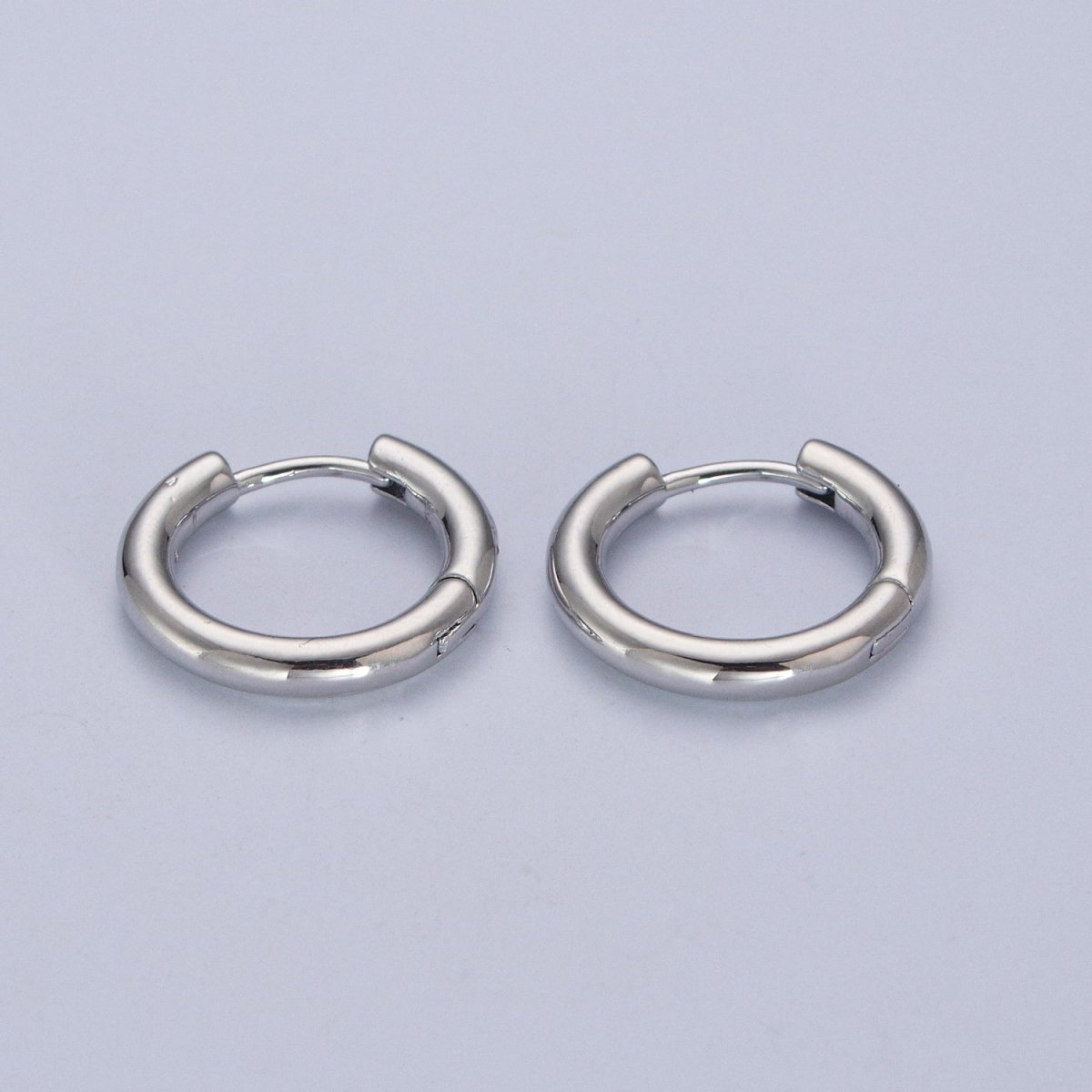 White Gold Filled Minimalist Silver Huggie Hoop Earrings P-327 P-328 P-329 P-330 P-331 - DLUXCA