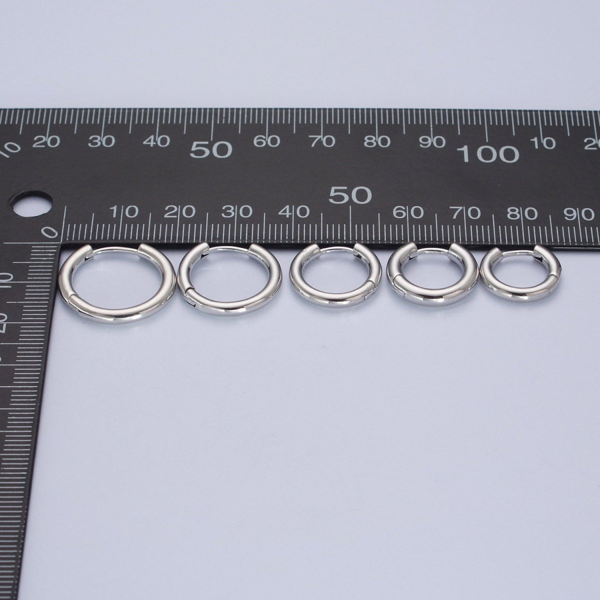 White Gold Filled Minimalist Silver Huggie Hoop Earrings P-327 P-328 P-329 P-330 P-331 - DLUXCA