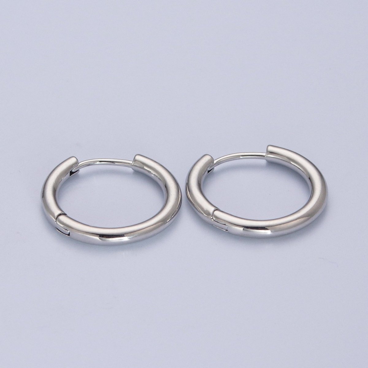 White Gold Filled Minimalist Silver Huggie Hoop Earrings P-327 P-328 P-329 P-330 P-331 - DLUXCA