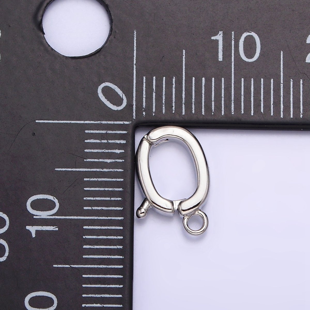 White Gold Filled Oval Snap Interchangeable Charm Holder Jewelry Making Supply | Z-447 - DLUXCA