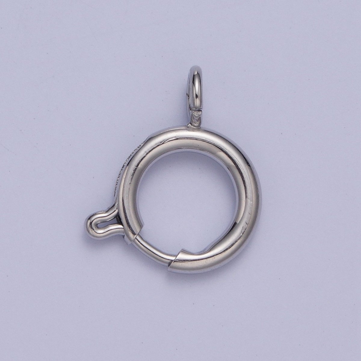 White Gold Filled Round Spring Ring Closure Clasps For DIY Jewelry Making L-883-L891 - DLUXCA