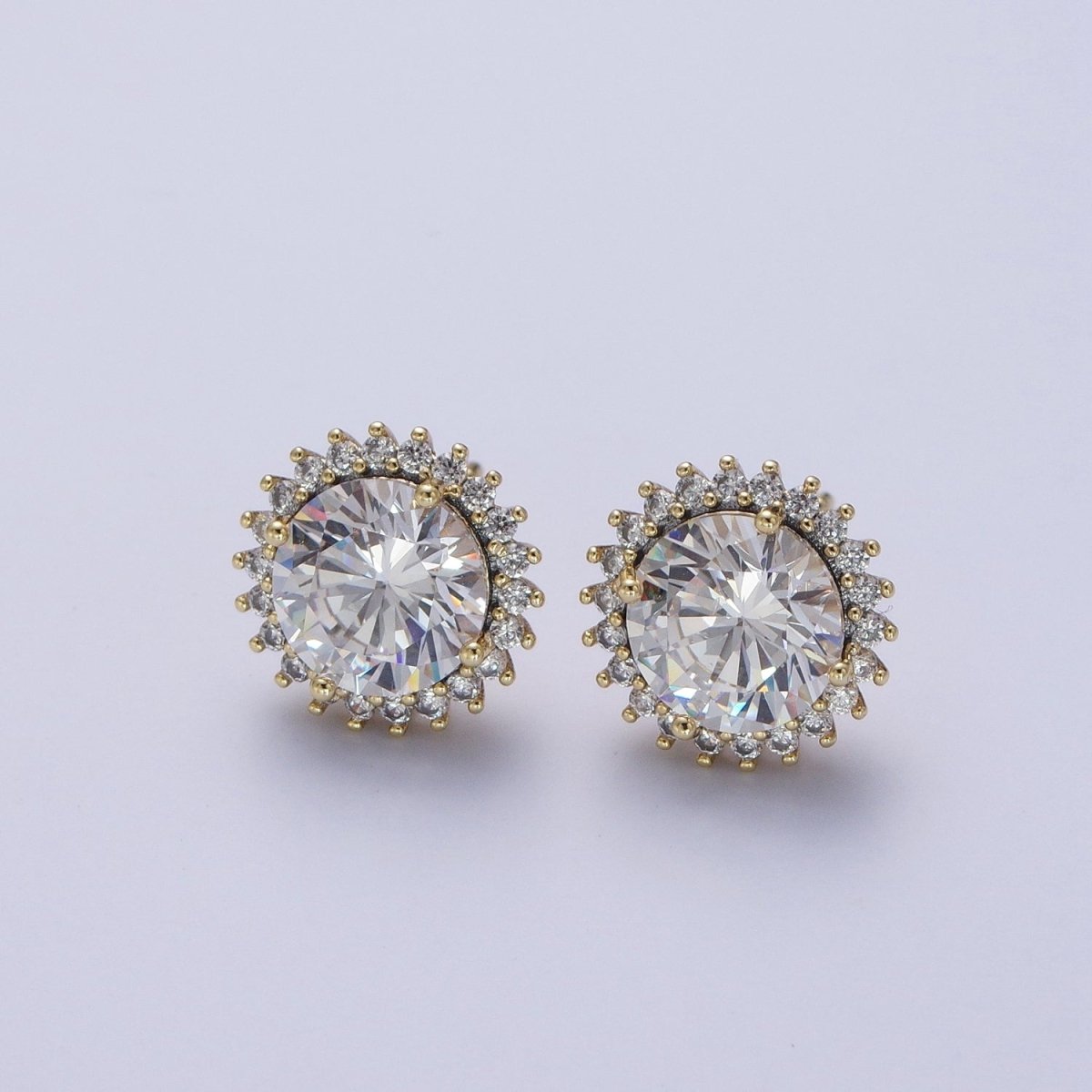 White Gold Filled Star Celestial Sunburst Sun Black Clear Purple Cubic Zirconia Silver Studs Earrings | Y-043 Y-044 Y-045 - DLUXCA