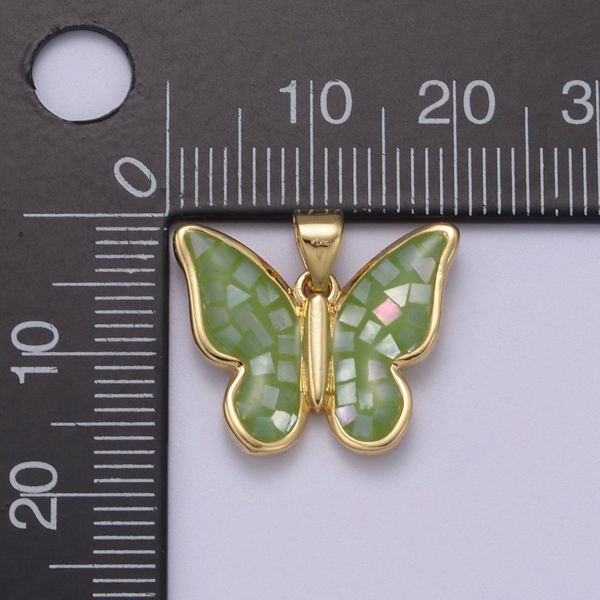 White / Pink / Blue / Green Opal Mariposa Butterfly Charm for Necklace, Dainty Butterfly Pendant for Jewelry Making Supply in Gold Filled H-583 H-587 H-589 H-596 - DLUXCA