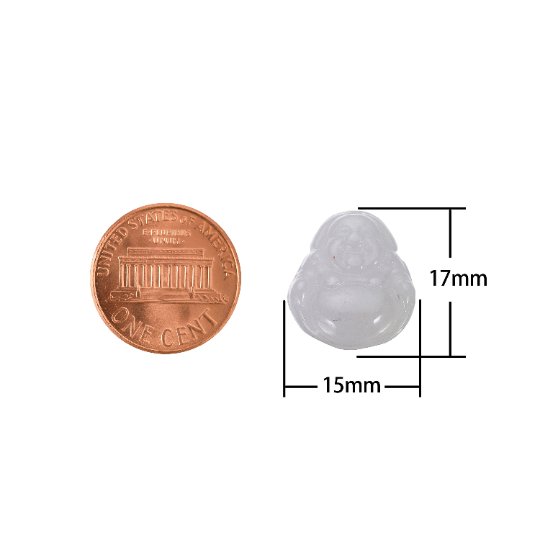 Wholesale Buddha Pendant Natural Grade AAA jade Green Jade ICE Jadeite Bead DIY Religious Jewelry gift Dainty Laughing Buddha GemStone O-093 - DLUXCA