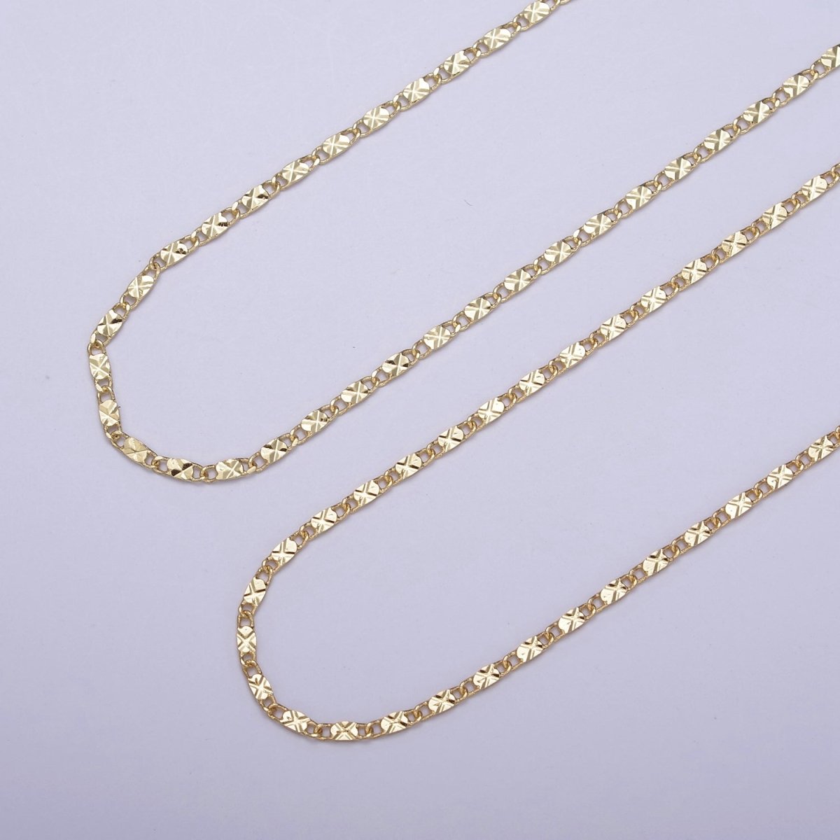 Wholesale Gold Chain Necklace, Fine Scroll Gold Chain, Simple Gold Necklace, Thin Plain Women's Necklace 18" 20" Women Chain | WA-682 WA-683 Clearance Pricing - DLUXCA