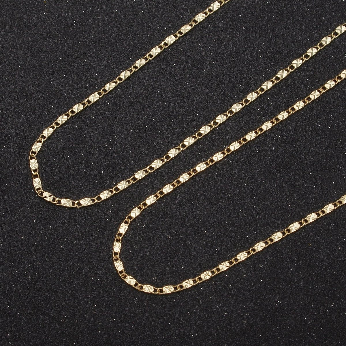 Wholesale Gold Chain Necklace, Fine Scroll Gold Chain, Simple Gold Necklace, Thin Plain Women's Necklace 18" 20" Women Chain | WA-682 WA-683 Clearance Pricing - DLUXCA