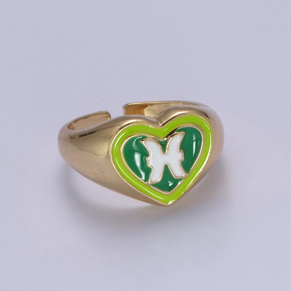 Y2K Signet Zodiac Ring Constellation Sign Enamel Gold Ring, Astrology Sign Horoscope Ring Birthday Personalized Fun Gift S-489~S-500 - DLUXCA