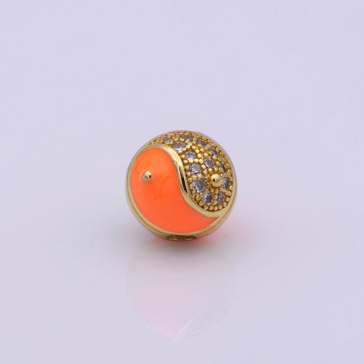 Yin Yang Spacer Bead Enamel Yin and Yang Beads Charms, Cubic Zirconia Jewelry for Bracelet Making B-648 to B-662 - DLUXCA