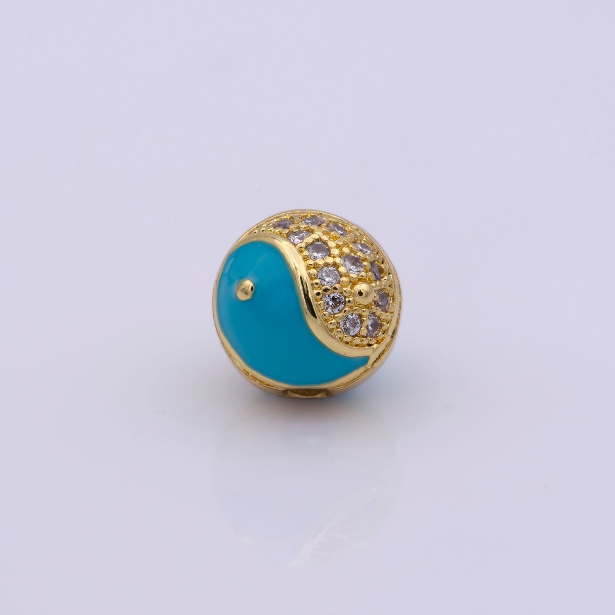 Yin Yang Spacer Bead Enamel Yin and Yang Beads Charms, Cubic Zirconia Jewelry for Bracelet Making B-648 to B-662 - DLUXCA