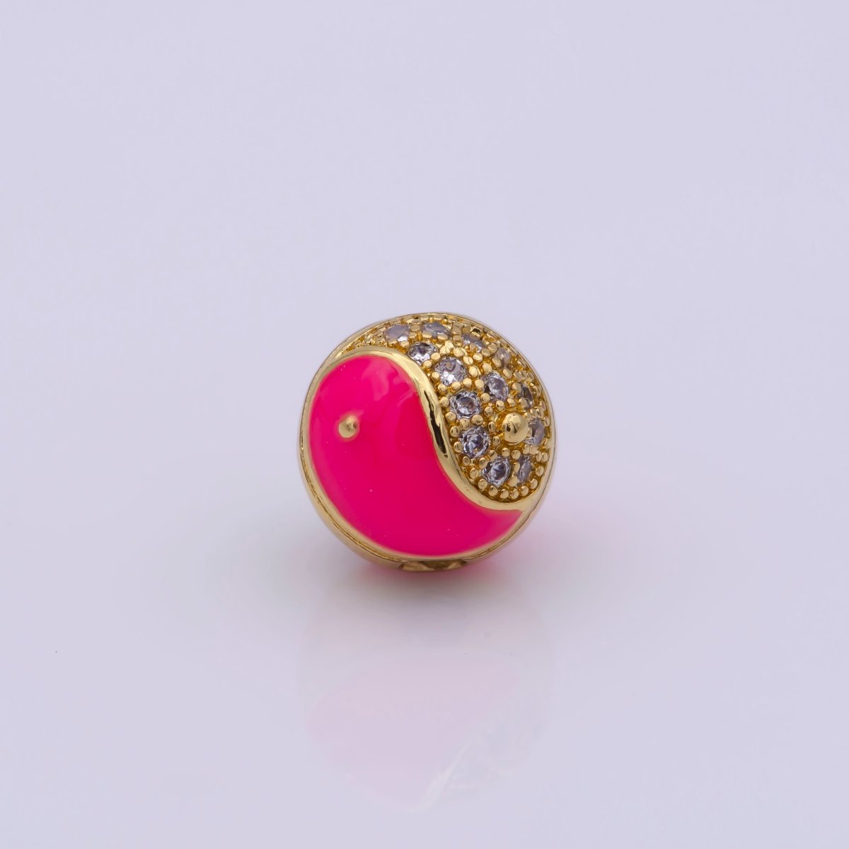 Yin Yang Spacer Bead Enamel Yin and Yang Beads Charms, Cubic Zirconia Jewelry for Bracelet Making B-648 to B-662 - DLUXCA