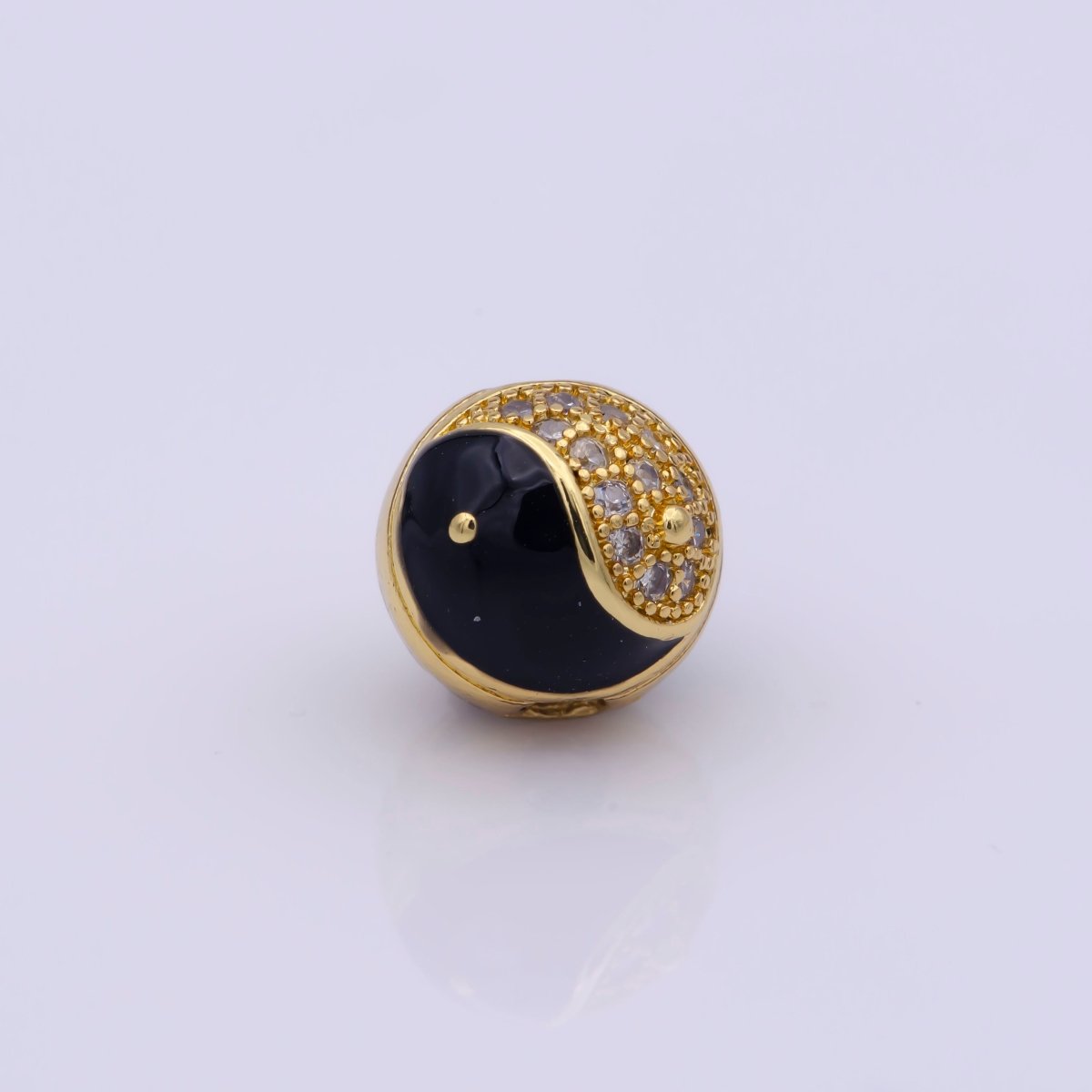 Yin Yang Spacer Bead Enamel Yin and Yang Beads Charms, Cubic Zirconia Jewelry for Bracelet Making B-648 to B-662 - DLUXCA